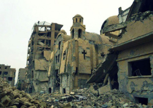 chiesa bombardata in siria